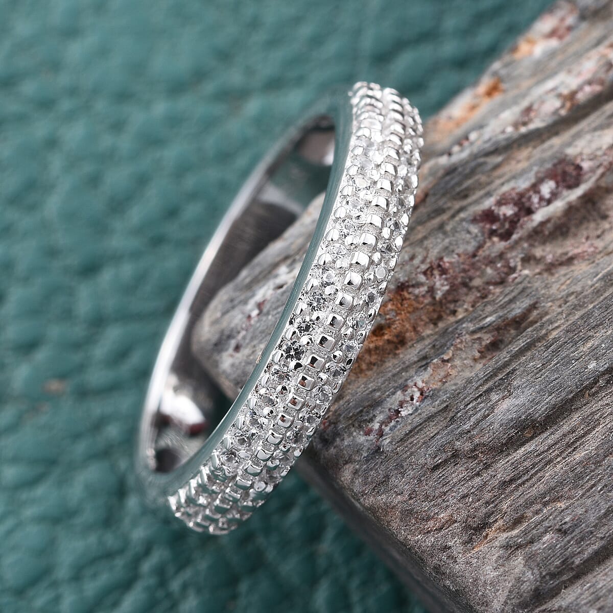 Lab Created White Sapphire Ring in Sterling Silver (Size 7.0) 0.51 ctw image number 1