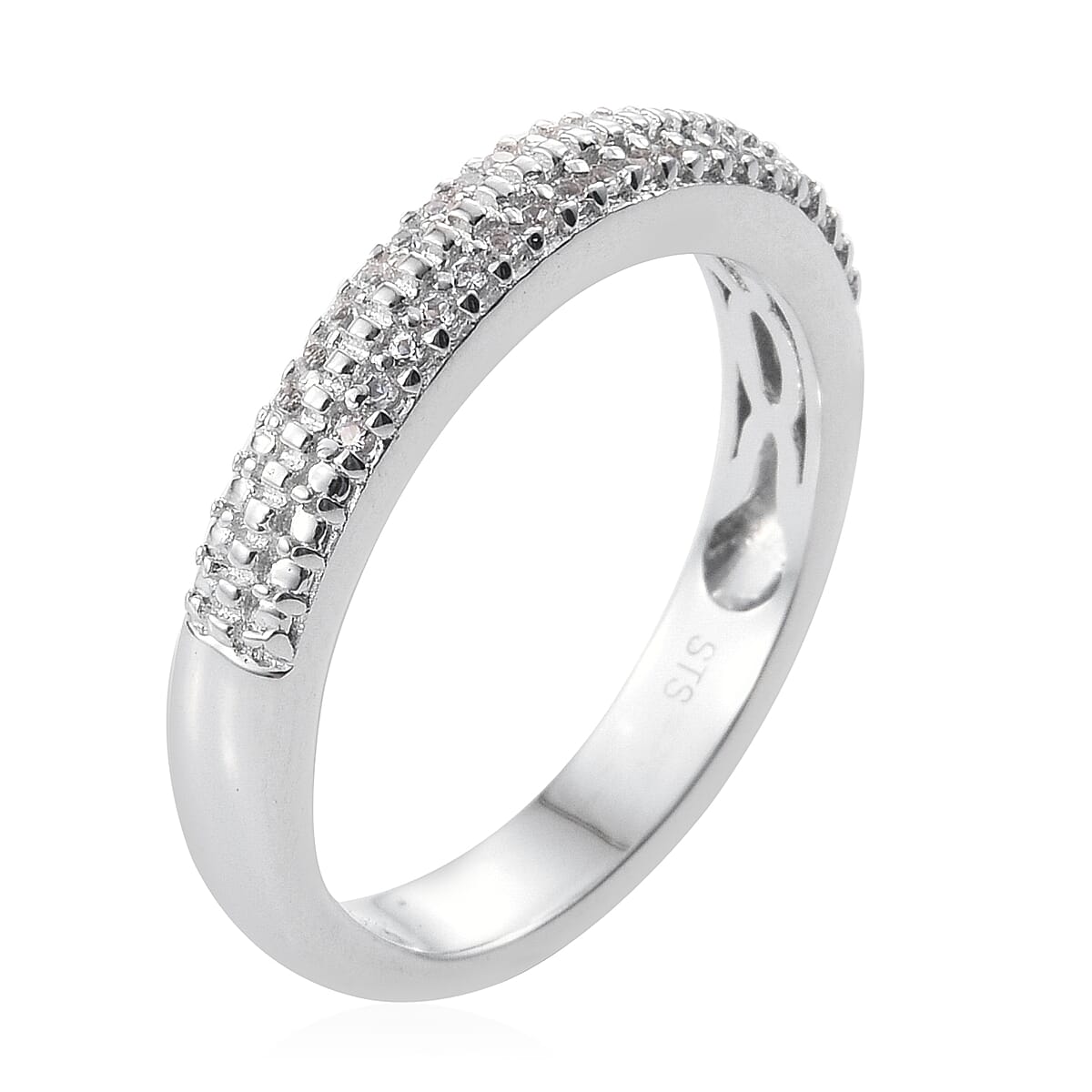 Lab Created White Sapphire Ring in Sterling Silver (Size 7.0) 0.51 ctw image number 2