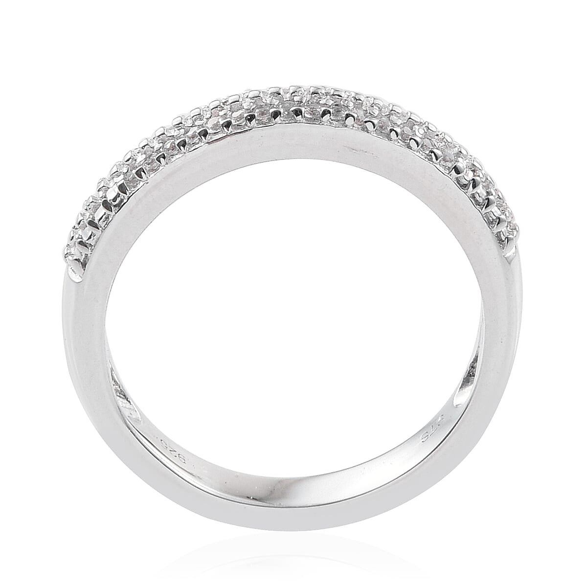 Lab Created White Sapphire Ring in Sterling Silver (Size 7.0) 0.51 ctw image number 4