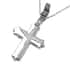 Murano Style Millefiori Glass Cross Pendant Necklace in Black Oxidized Stainless Steel Chain 20 Inches, Religious Pendant for Women and Men image number 3