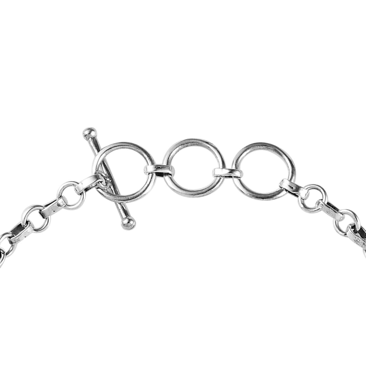 Artisan Crafted Utah Tiffany Stone Toggle Clasp Bracelet in Sterling Silver (6.50-7.50In) 20.35 ctw image number 3