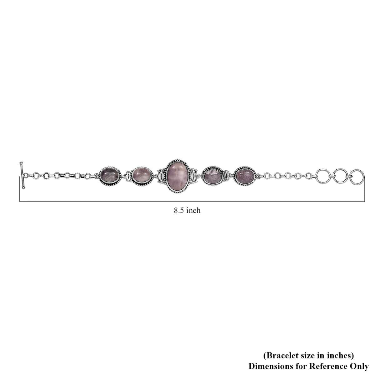 Artisan Crafted Utah Tiffany Stone Toggle Clasp Bracelet in Sterling Silver (6.50-7.50In) 20.35 ctw image number 4
