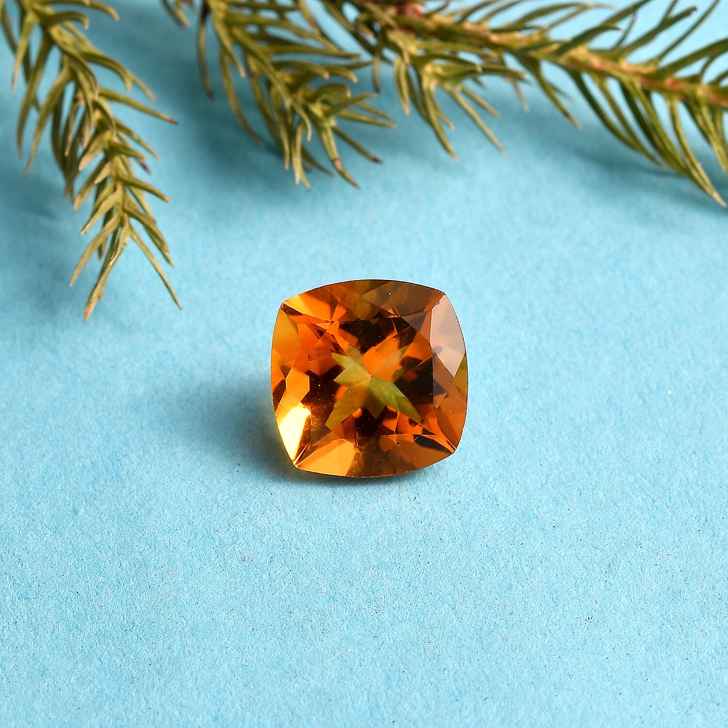 Santa Ana Madeira Citrine (Cush 10x10 mm) 3.78 ctw Loose Gemstone