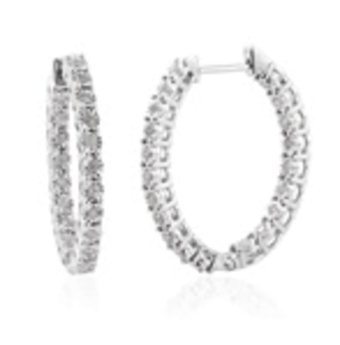 Diamond Inside Out Hoop Earrings in Sterling Silver 0.40 ctw image number 0