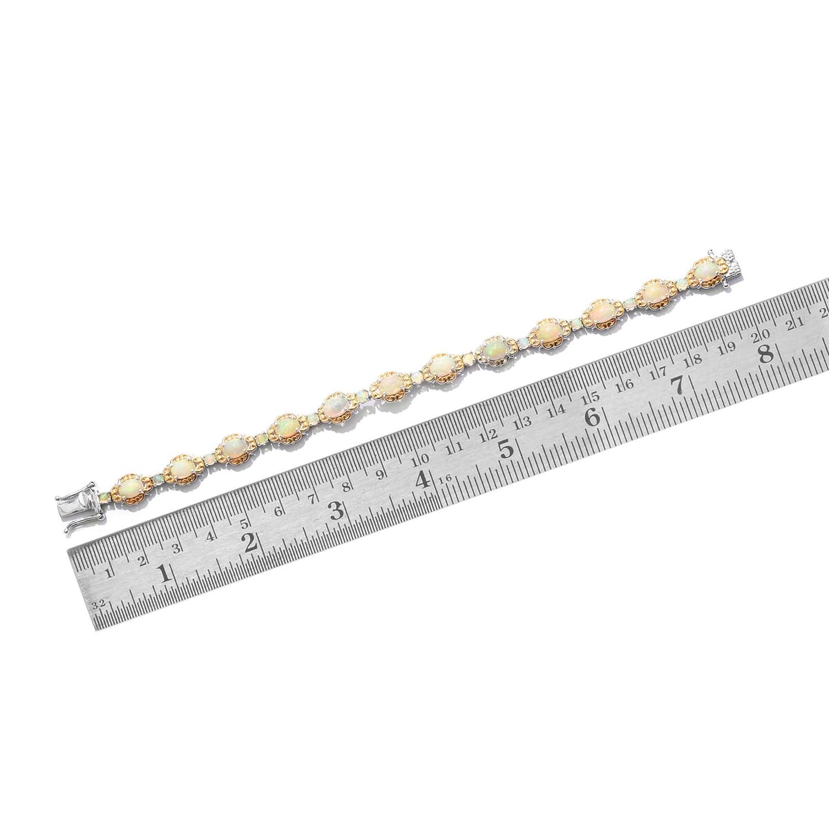 Ethiopian Welo Opal Bracelet in 14K Yellow Gold and Platinum Over Sterling Silver (7.50 In) 6.00 ctw image number 3