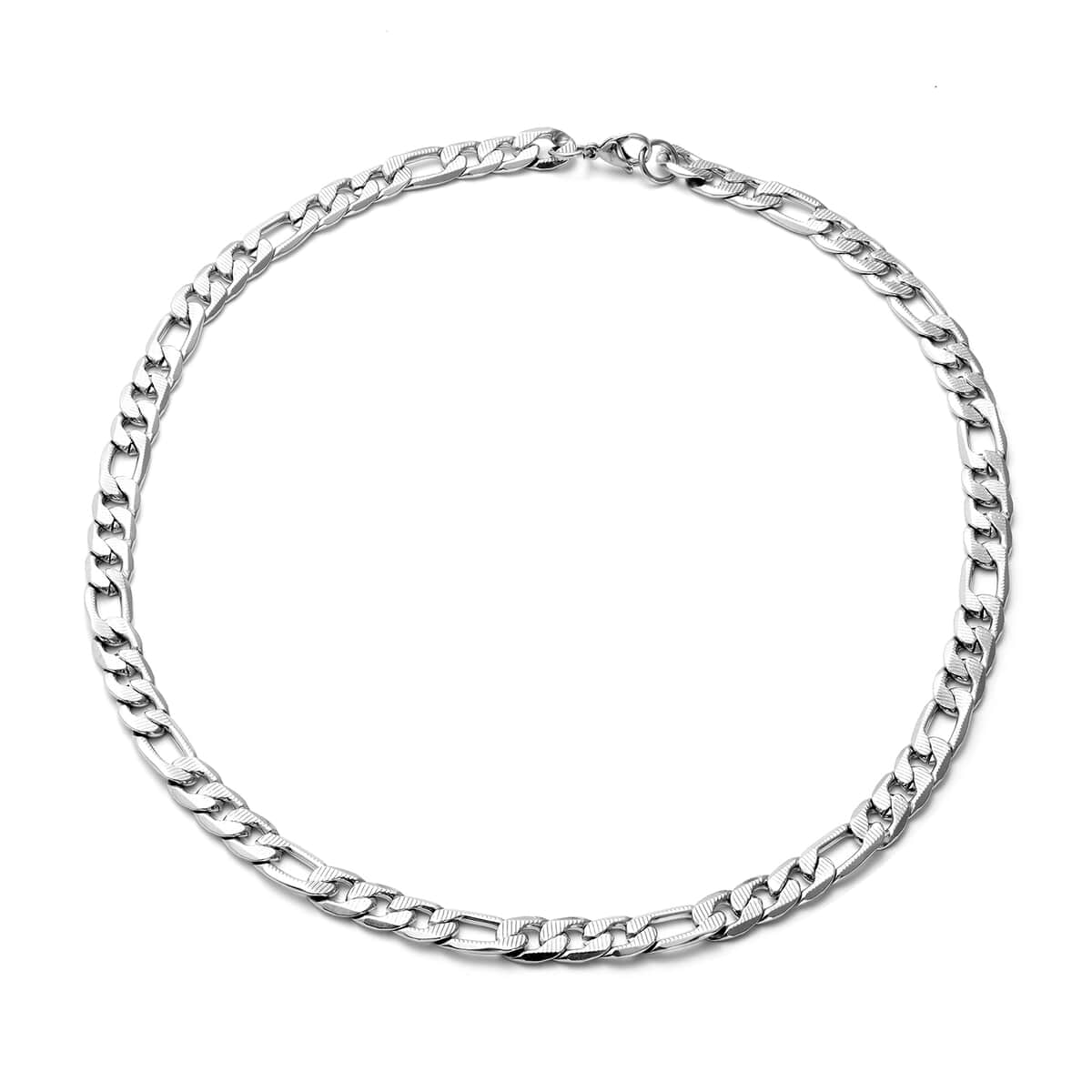 Curb Bracelet (8.50In) and Necklace (24.00 In) in Stainless Steel 55 Grams image number 2