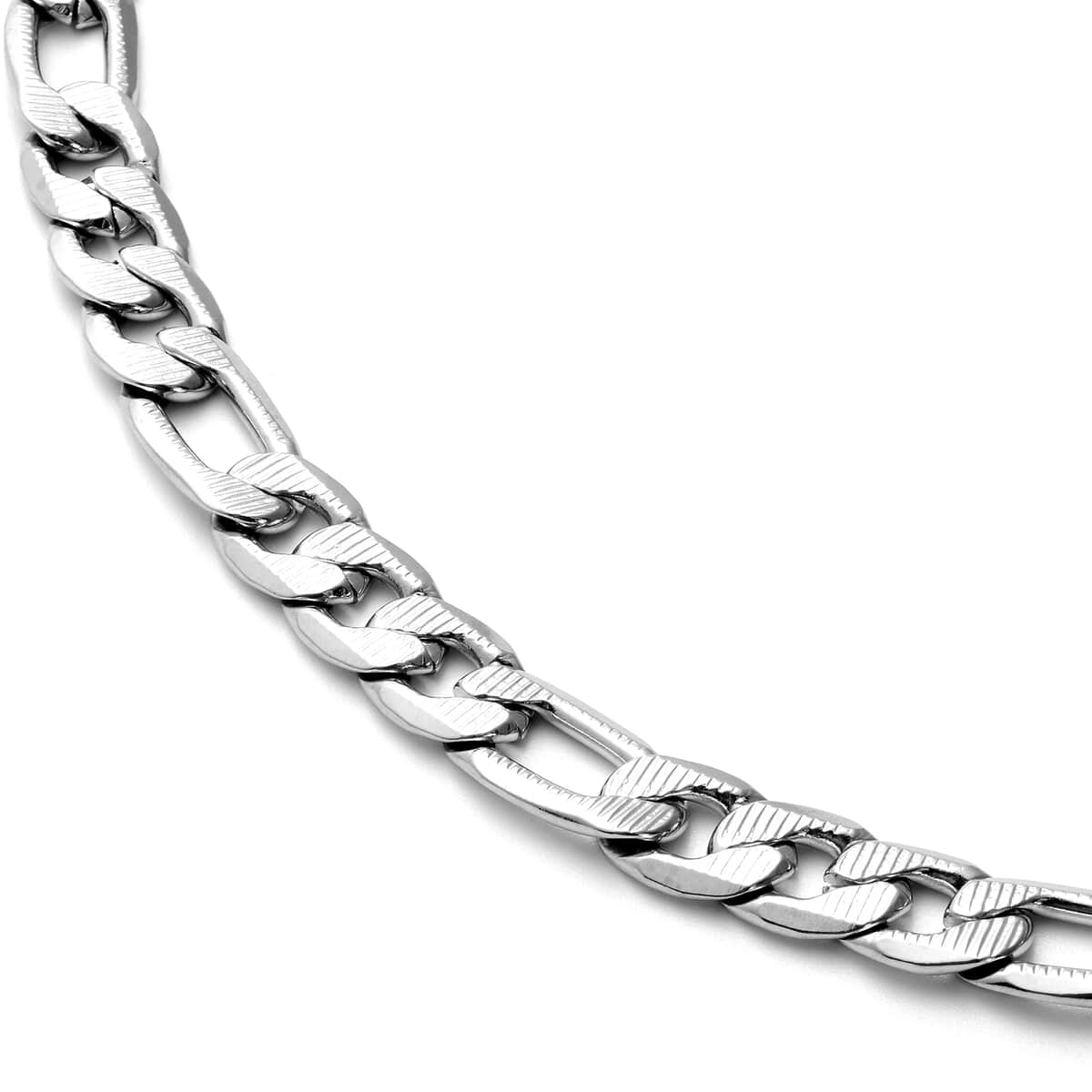 Curb Bracelet (8.50In) and Necklace (24.00 In) in Stainless Steel 55 Grams image number 3