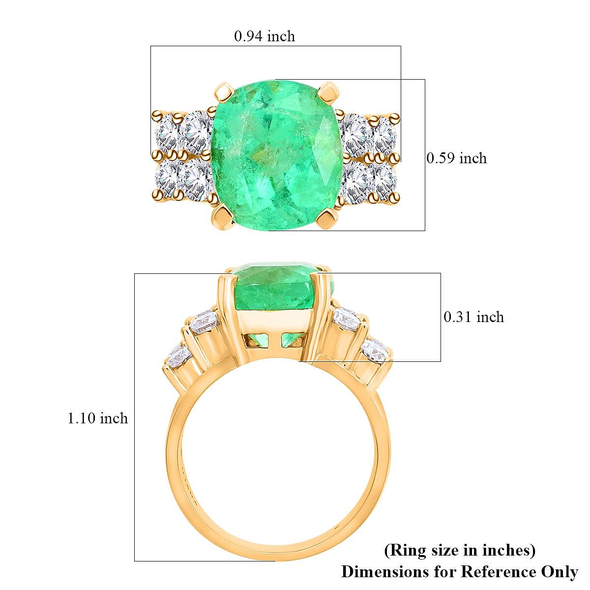 One Of A Kind Certified & Appraised Iliana 18K Yellow Gold AAAA Boyaca Colombian Emerald and SI Diamond Ring (Size 7.0) 9.33 Grams 7.30 ctw