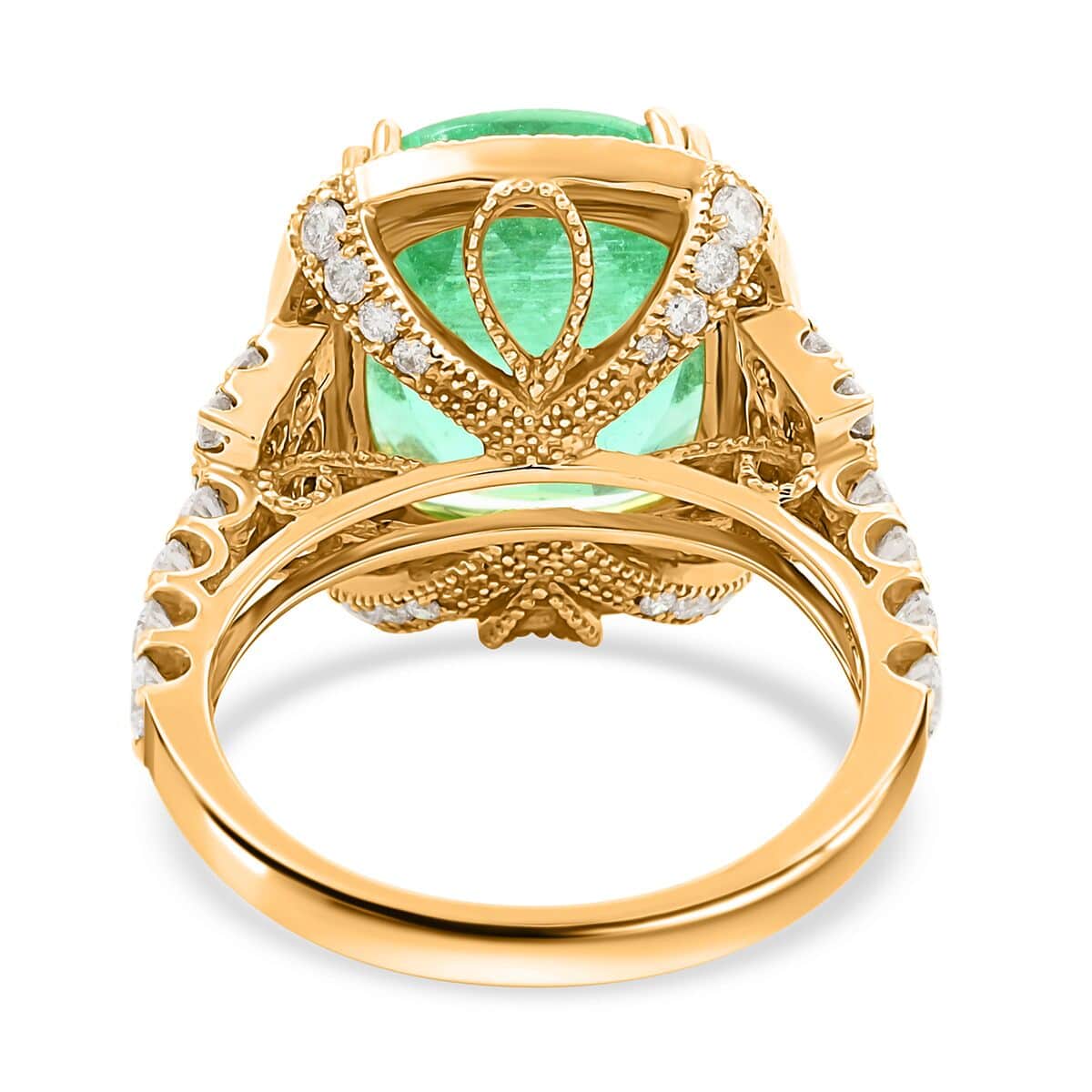 One Of A Kind Certified & Appraised Iliana 18K Yellow Gold AAAA Colombian Emerald and G-H SI Diamond Ring (Size 7.0) 6.70 Grams 9.10 ctw image number 4