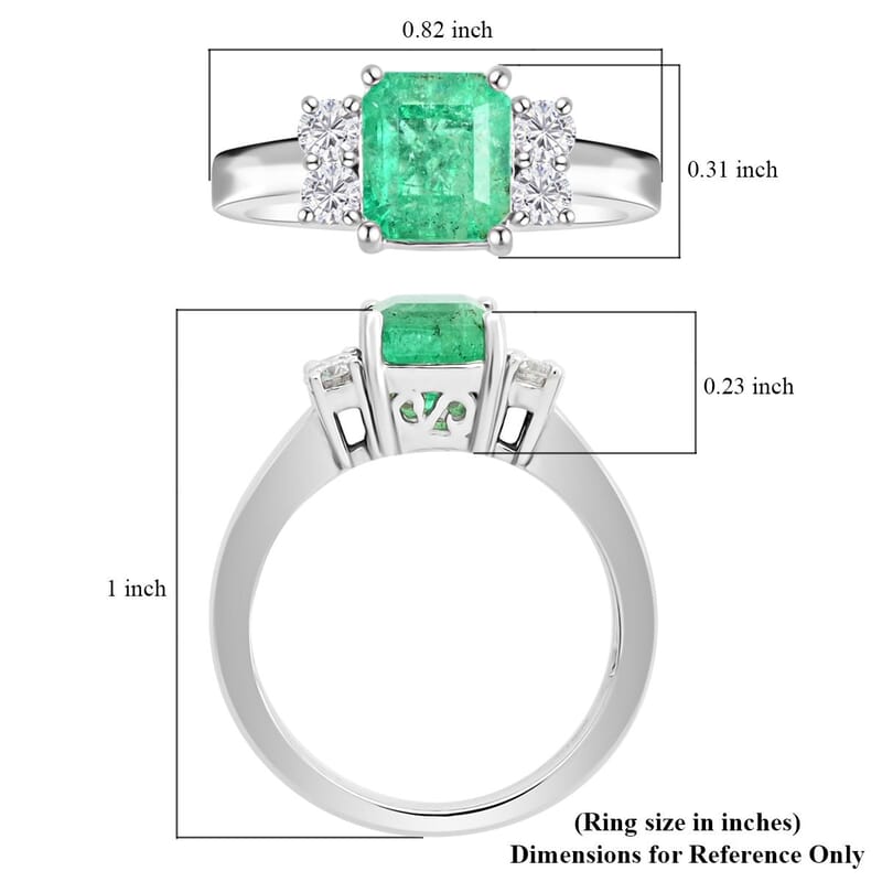 One Of A Kind Certified & Appraised Rhapsody 950 Platinum AAAA Boyaca Colombian Emerald and Diamond Ring (Size 7.0) 6.54 Grams 2.30 ctw