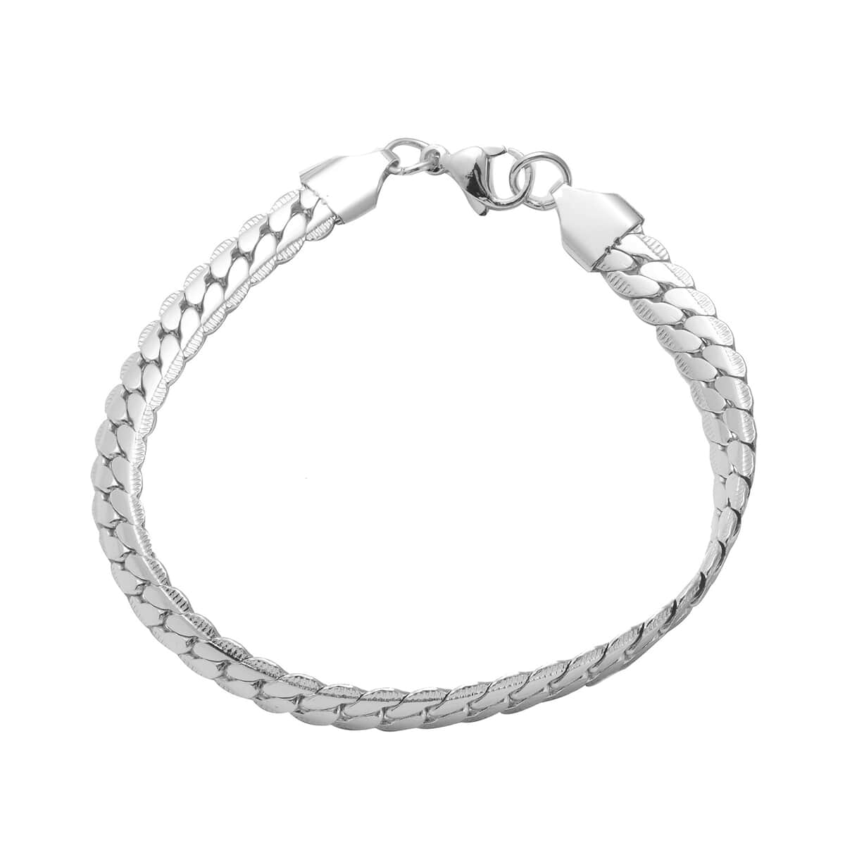 Curb Bracelet (8.50 in) and Necklace (24.00 In) in Stainless Steel image number 5