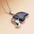 Lapis Lazuli and Blue Austrian Crystal Elephant Pendant Necklace 20 Inches in Stainless Steel 5.00 ctw image number 1