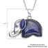 Lapis Lazuli and Blue Austrian Crystal Elephant Pendant Necklace 20 Inches in Stainless Steel 5.00 ctw image number 5