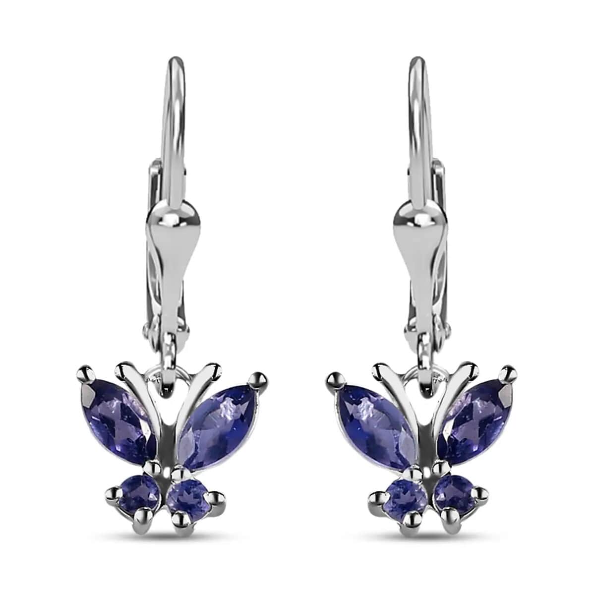 Catalina Iolite Earrings | Butterfly Earrings| Stainless Steel & Sterling Silver Earrings| Iolite Butterfly Earrings 0.75 ctw image number 0