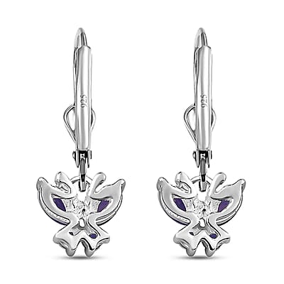 D'Joy Catalina Iolite 0.75 ctw Earrings, Butterfly Earrings, Stainless Steel & Sterling Silver Earrings, Iolite Butterfly Earrings