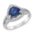 Limited Edition 14K White Gold Madagascar Blue Sapphire and Diamond Ring (Size 7.0) 3.26 Grams 2.63 ctw image number 0