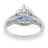 Limited Edition 14K White Gold Madagascar Blue Sapphire and Diamond Ring (Size 7.0) 3.26 Grams 2.63 ctw image number 2