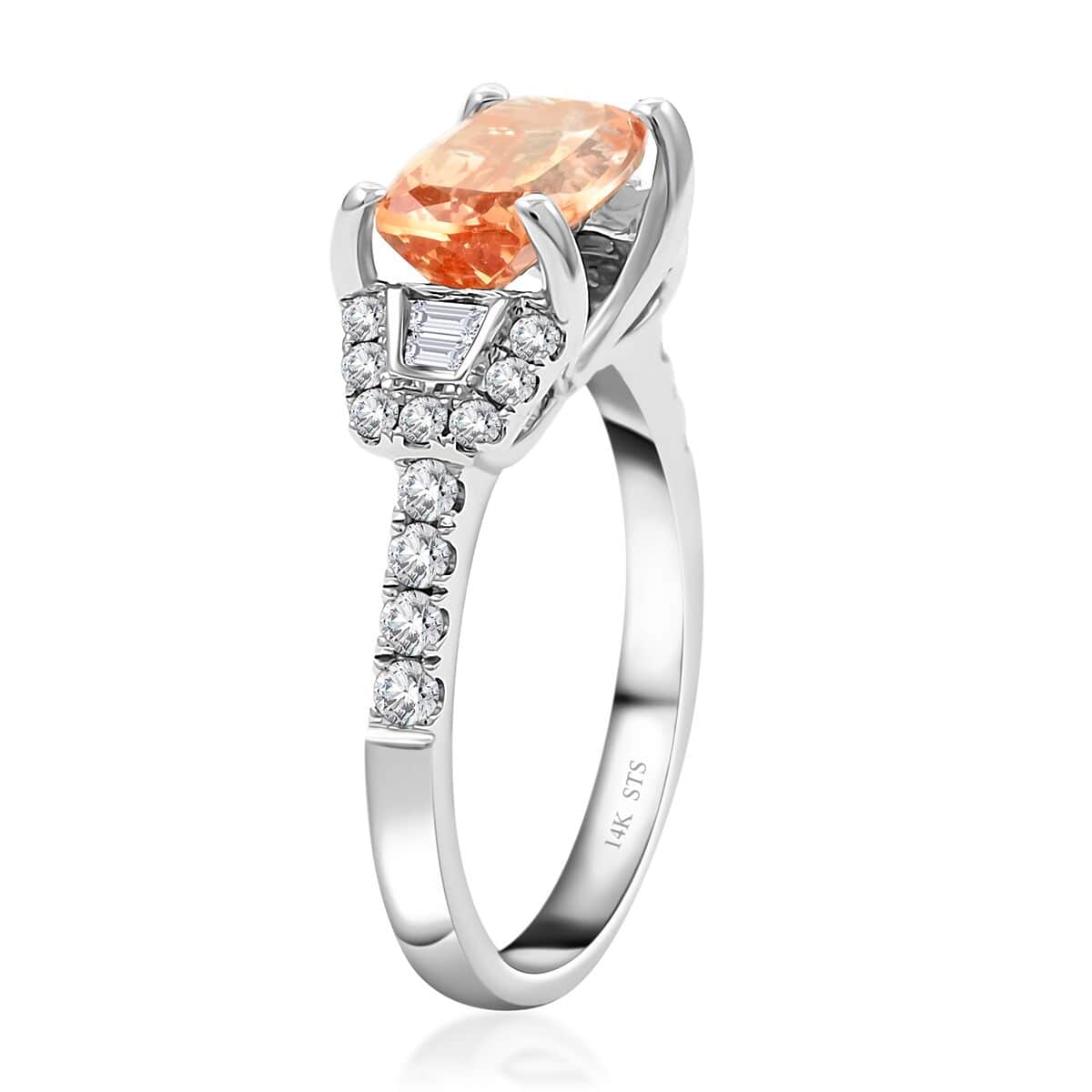 One Of A Kind Luxoro 14K White Gold AAAA Imperial Topaz and G-H S1 Diamond Ring (Size 7.0) 2.88 ctw image number 3
