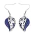 Lapis Lazuli Leaf Earrings Pendant Necklace in Stainless Steel, Solitaire Pendant, Solitaire Earrings for Women 70.00 ctw image number 4