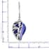 Lapis Lazuli Leaf Earrings Pendant Necklace in Stainless Steel, Solitaire Pendant, Solitaire Earrings for Women 70.00 ctw image number 5