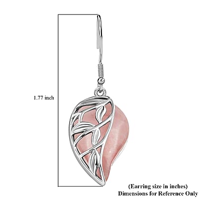 Galilea Rose Quartz Earrings Pendant Necklace in Stainless Steel, Solitaire Pendant, Solitaire Earrings for Women 70.00 ctw
