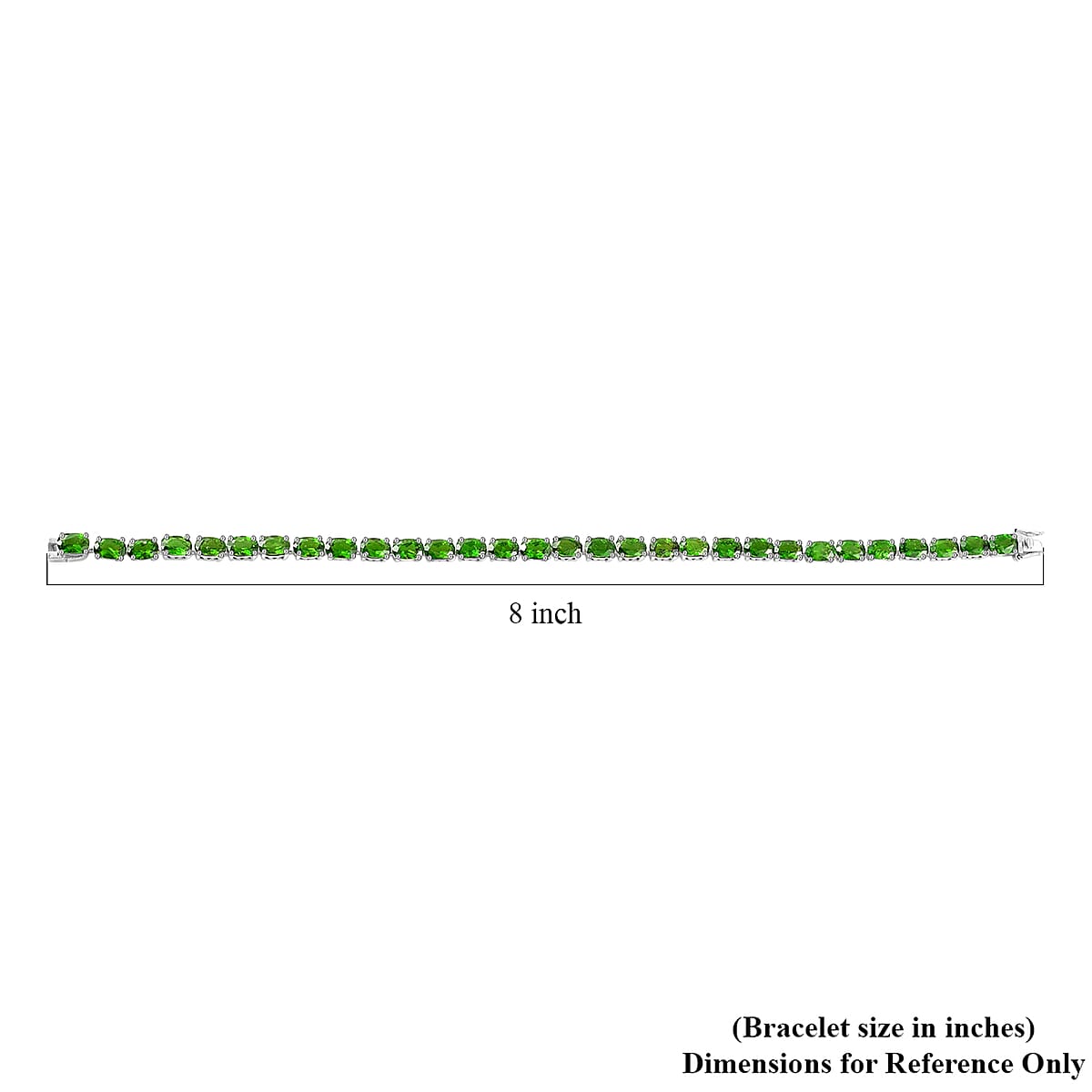 Natural Chrome Diopside Faceted Bracelet in Sterling Silver, Silver Tennis, Anniversary Gifts For Her (7.50 In) 15.30 ctw image number 2