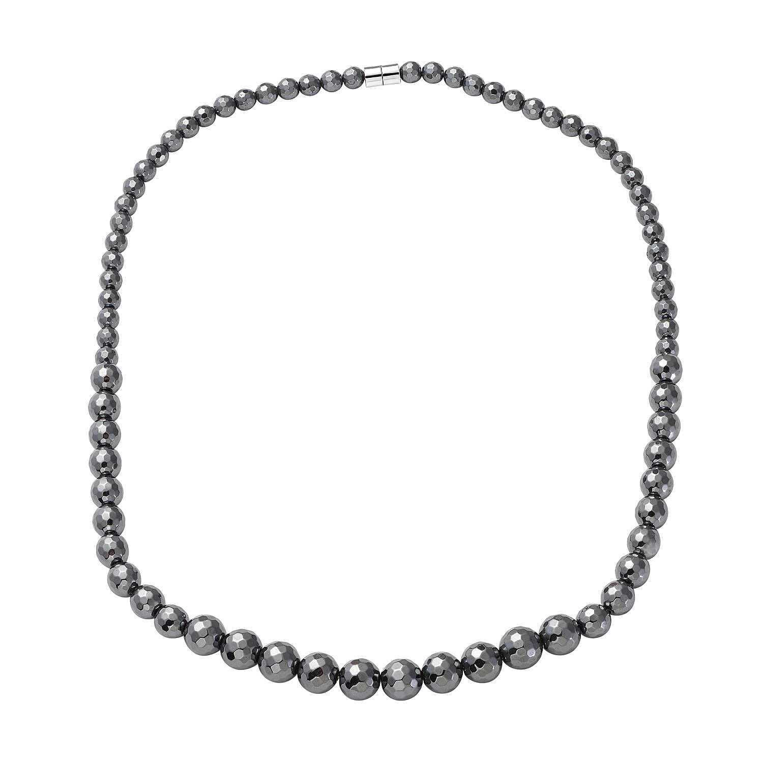 Black Hematite 429.50 ctw Beaded Drop Earrings and Necklace 20 Inches in Stainless Steel