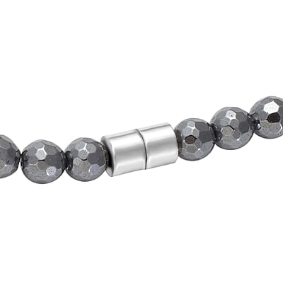 Black Hematite 429.50 ctw Beaded Drop Earrings and Necklace 20 Inches in Stainless Steel