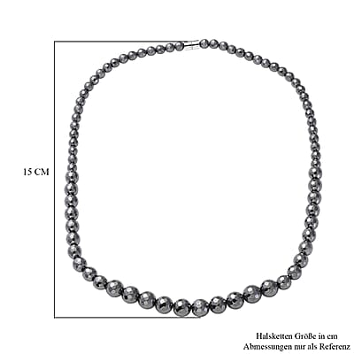 Black Hematite 429.50 ctw Beaded Drop Earrings and Necklace 20 Inches in Stainless Steel