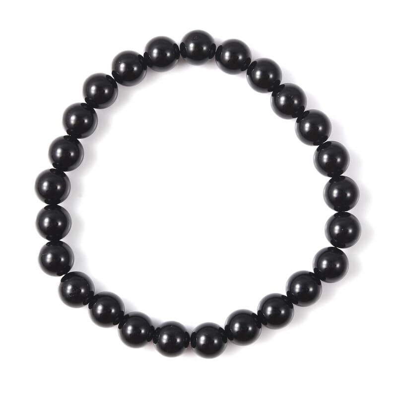 Set of 3 Black Agate, Black and White Chroma Stretch Bracelets and Pointer Pendant Necklace 24 Inches in Black Oxidized Silvertone & Stainless Steel 168.00 ctw