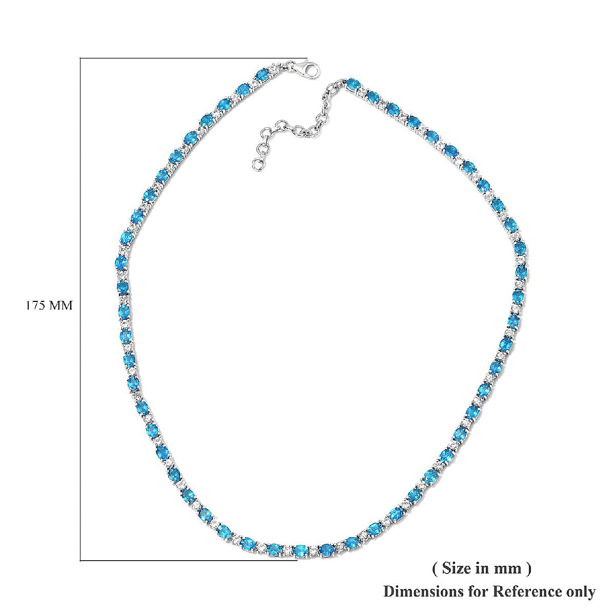 Malgache Neon Apatite and White Topaz Line Necklace 18 Inches in Platinum Over Sterling Silver 26.35 ctw