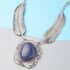 Sodalite Necklace 18-20 Inches in Black Oxidized Silvertone 100.00 ctw image number 1