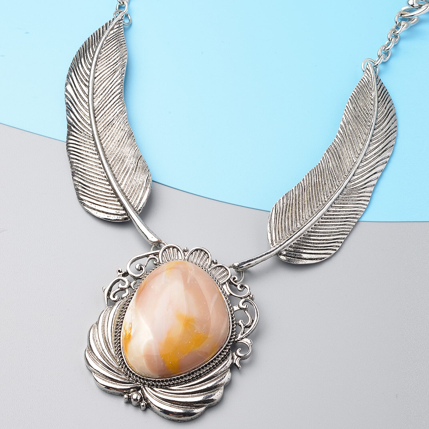Kennedy Range Mookaite Necklace in Black Oxidized Silvertone| Solitaire Necklace For Women| Unique Birthday Gifts 100.00 ctw (18-20 Inches)