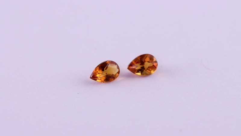Santa Ana Madeira Citrine Set of 2 (Pear 6x4 mm) 0.66 ctw Loose Gemstone