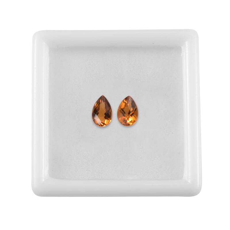 Santa Ana Madeira Citrine Set of 2 (Pear 6x4 mm) 0.66 ctw Loose Gemstone