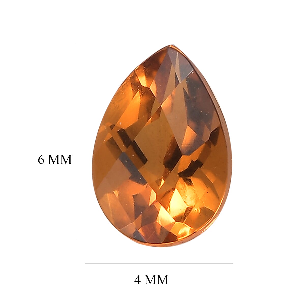 Santa Ana Madeira Citrine Set of 2 (Pear 6x4 mm) 0.66 ctw Loose Gemstone