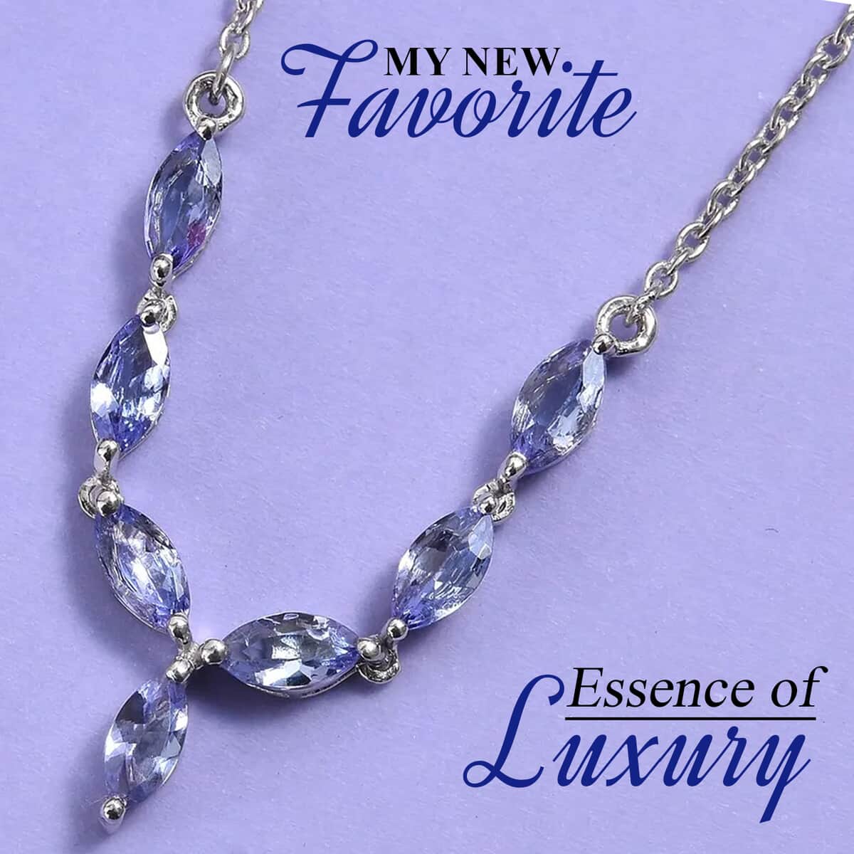Tanzanite 1.75 ctw Necklace in Platinum Plated Sterling Silver, Tanzanite Drop Necklace, Tanzanite Silver Necklace, Wedding Gifts image number 1