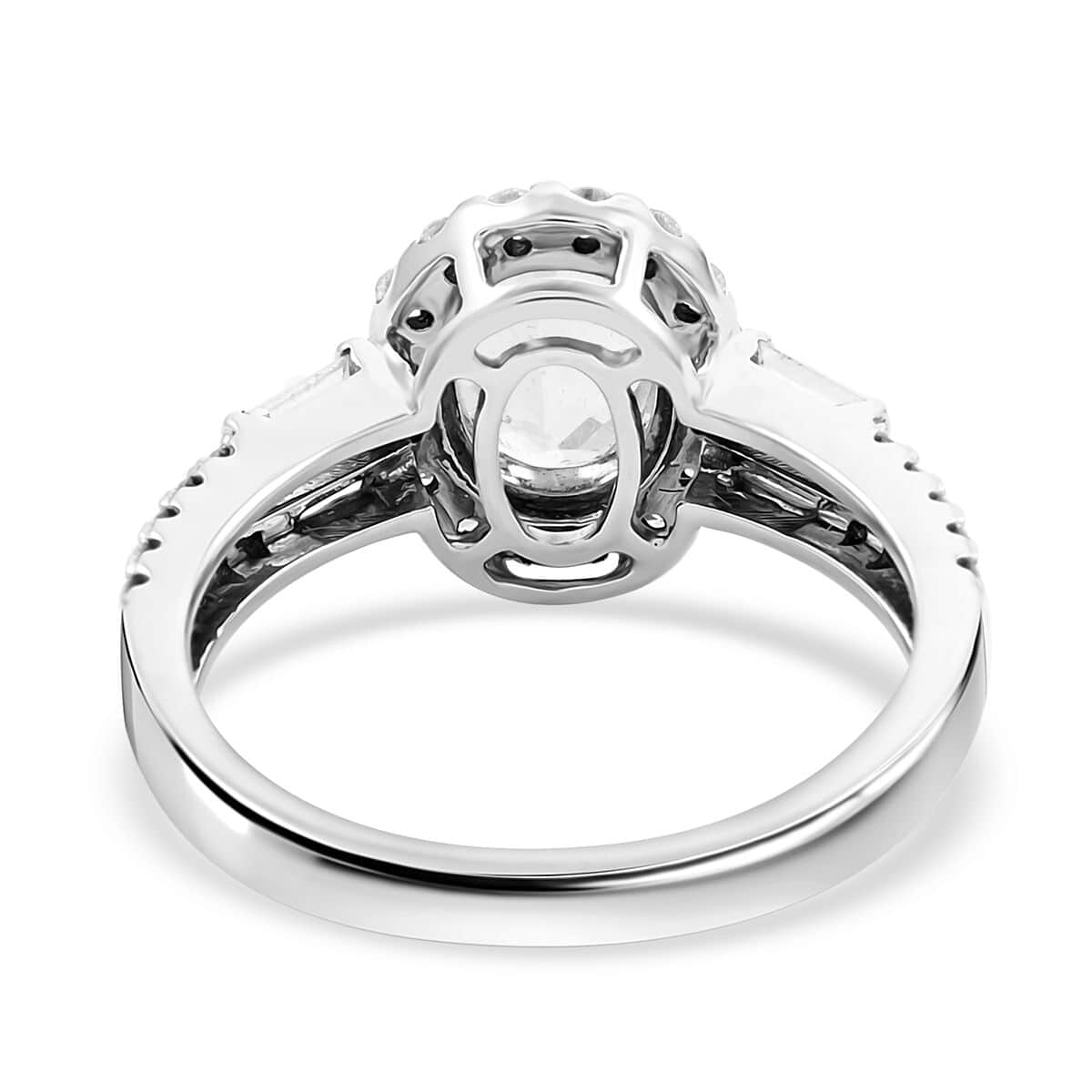 One Of A Kind Certified & Appraised Luxoro 14K White Gold Santa Maria Aquamarine and Diamond Halo Ring (Size 6.0) 1.70 ctw image number 4