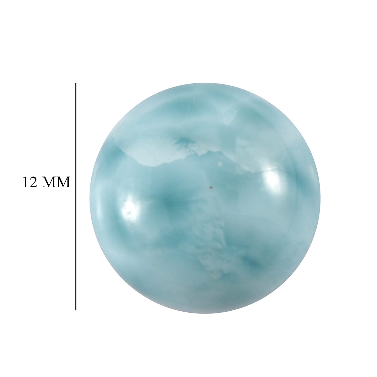 AAA Larimar (Rnd 12 mm) 6.15 ctw Loose Gemstone