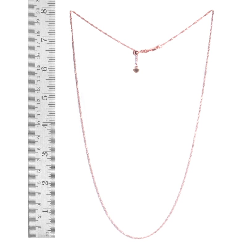 Singapore Chain in 14K Rose Gold Over Sterling Silver 24 Inches