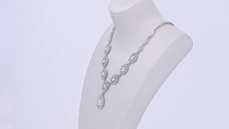Glass, Austrian Crystal Bracelet (7.50In), Earrings and Necklace (20.00 Inches) in Silvertone
