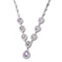 Simulated Purple Sapphire and Austrian Crystal Bracelet (7.50 in), Earrings and Necklace (20.00 In) in Silvertone image number 2