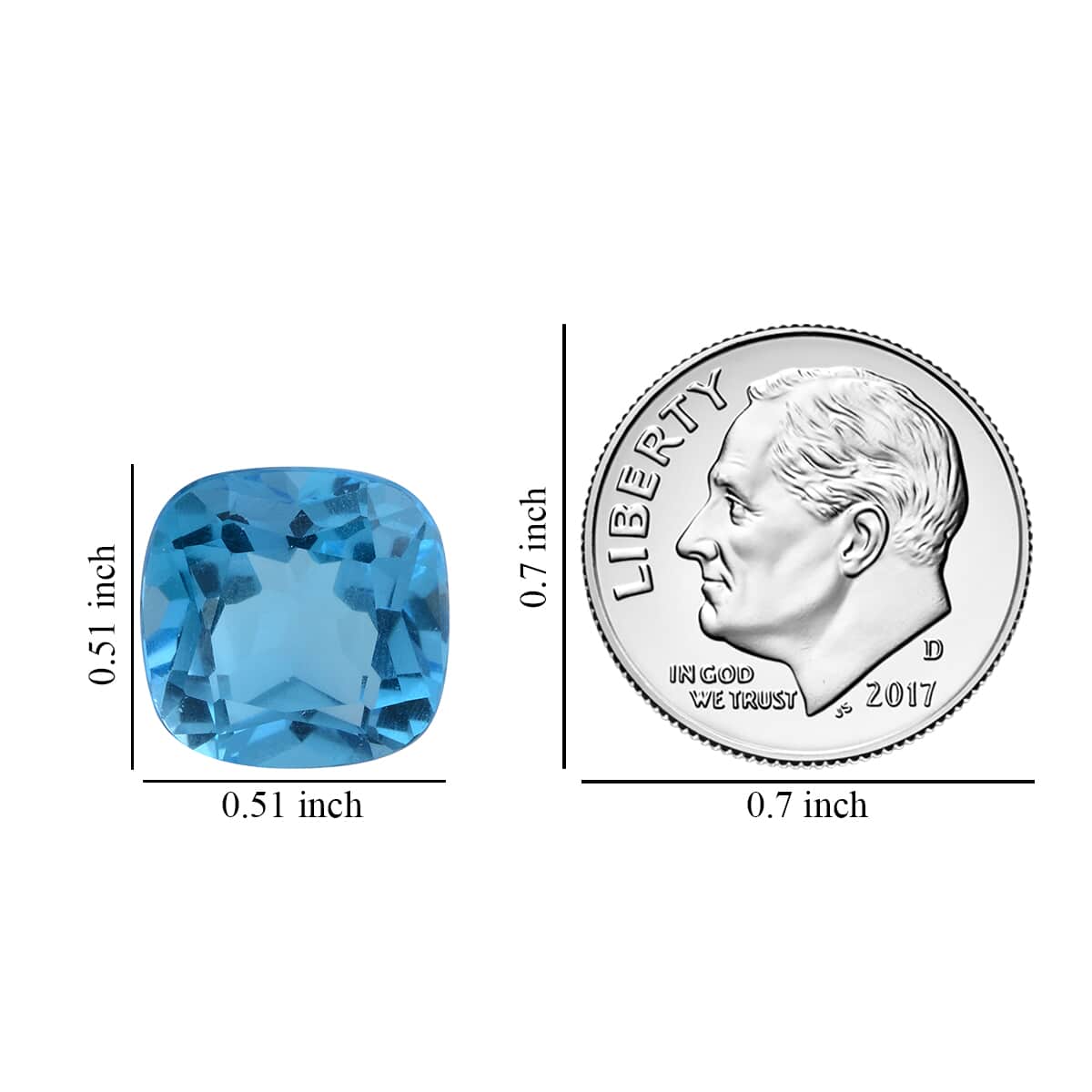 AAAA Electric Blue Topaz (Cush 13x13 mm) Aprx 10.00 ctw , Loose Gem , Loose Gemstones , Loose Stones , Jewelry Stones image number 1