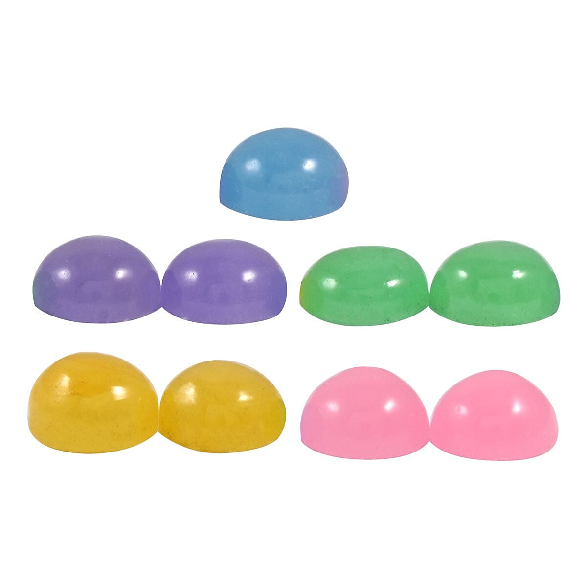 Multi Color Jade Set of 9 (D) (Rnd 6 mm) 8.62 ctw Loose Gemstone