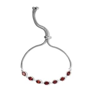 Mozambique Garnet Bolo Bracelet in Sterling Silver 4.10 ctw