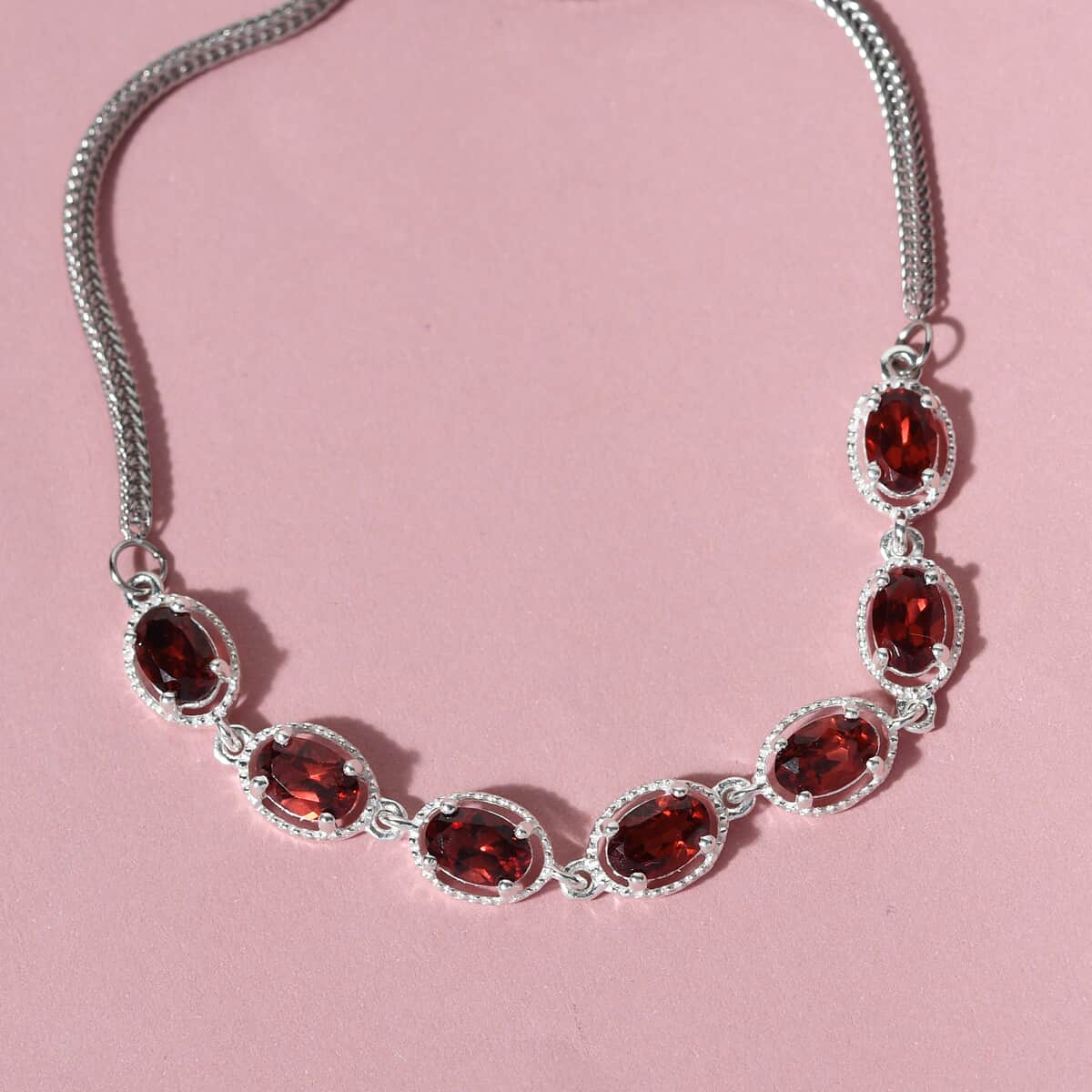 Mozambique Garnet Bolo Bracelet in Sterling Silver 4.10 ctw image number 1