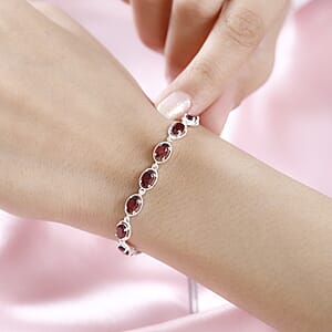 D'Joy Mozambique Garnet 4.10 ctw Bolo Bracelet in Sterling Silver 