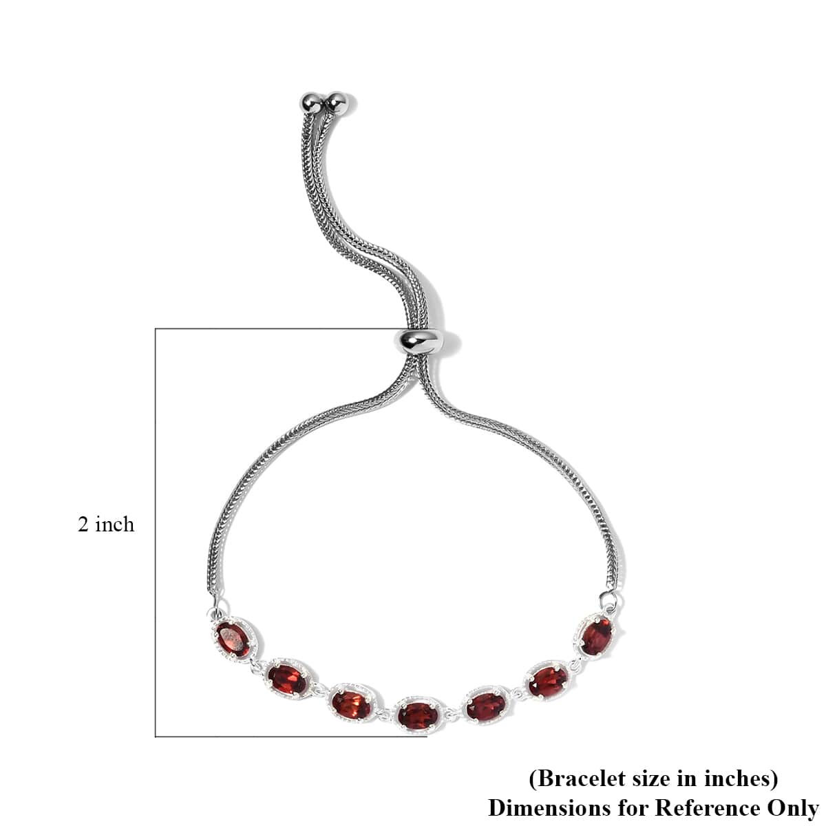 Mozambique Garnet Bolo Bracelet in Sterling Silver 4.10 ctw image number 6