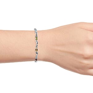 Karis Multi Gemstone 2.50 ctw Magic Ball Panther Station Bracelet in Platinum Bond (Adjustable)