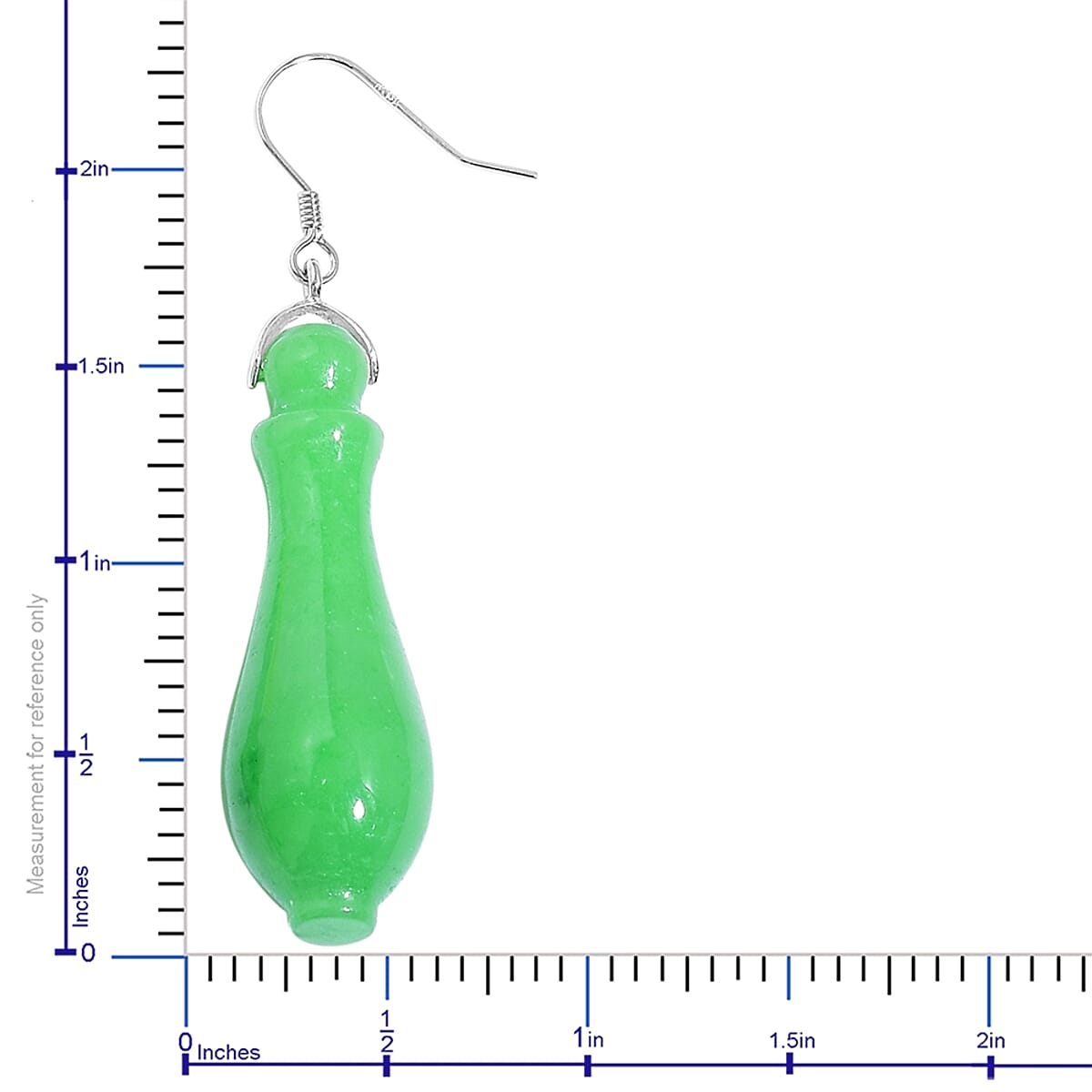 Green Jade Dangle Earrings in Sterling Silver 83.50 ctw image number 1